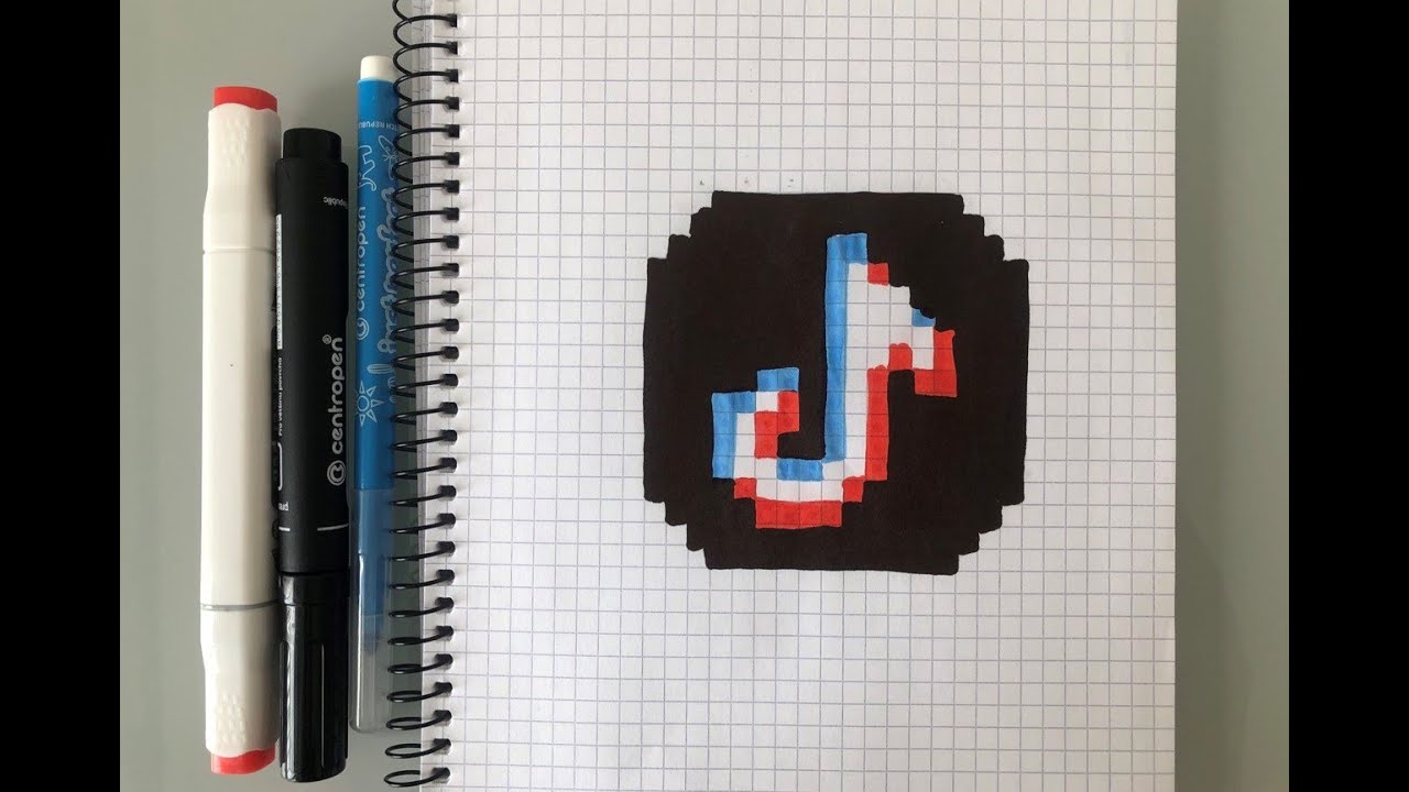 Малюнки по клітинках Pixel Значок Tik Tok Drawing Pixels