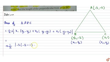 The vertices `A, B and C` of  `Delta ABC` have coordinates  `(-3, -2), (2, -2) and (6, 1)` res