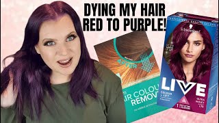 Dying My Hair From RED TO PURPLE | PRO.VOKE Colour Remover & SHWARZKOPT LIVE ULTRA VIOLET