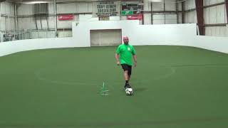 Ball Mastery with Hurdle - Sole Roll with Outside of foot touch