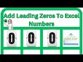 Adding Leading Zeros To Excel Is Easy! | Excel Tip.