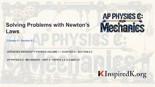 Information OpenStax University Physics Vol 1 | Ch6 Sec1 | Solving Problems with Newton's Laws Guide