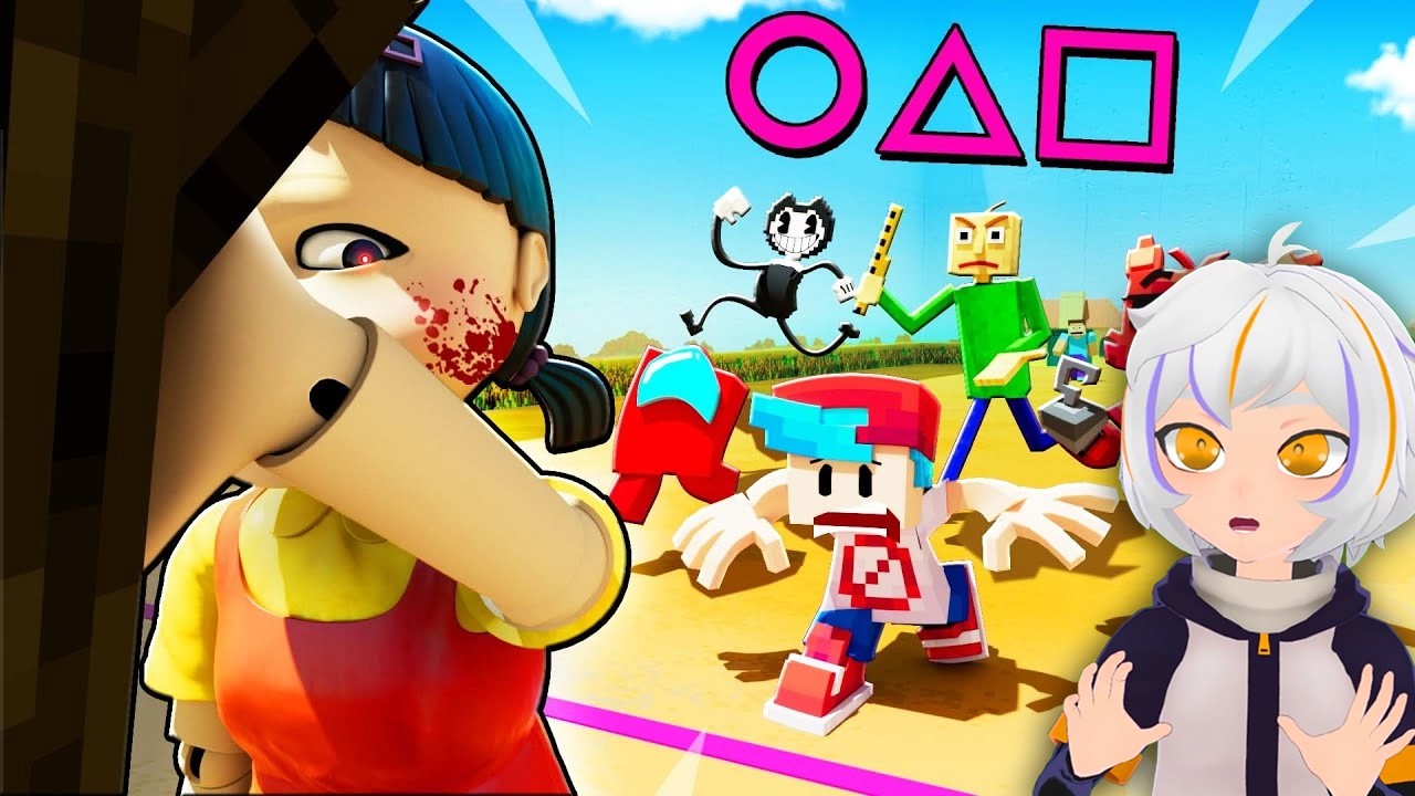 ¡EL JUEGO DEL CALAMAR vs Friday Night Funkin', Among Us, FNAF! | ChuyMine REACCIONA a Squid Game