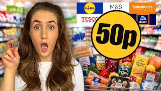 I Bought EVERY Single Item From Every UK Supermarket That Costs 50p or LESS...COMPILATION