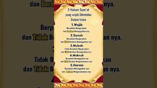 Hukum Dalam Islam Yang Wajib Diketahui
