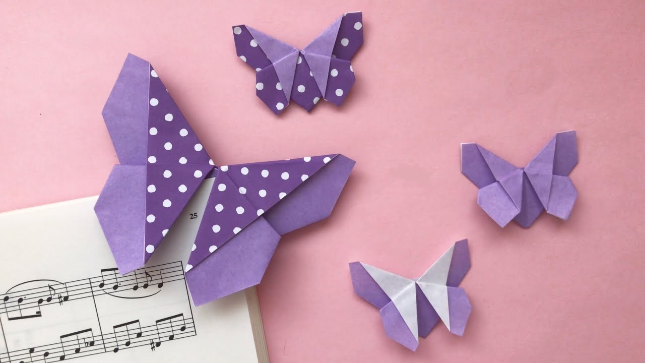 【折り紙】蝶のしおりの折り方【Origami】How to make Butterfly Bookmark Paper Craft DIY