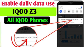 IQOO Z3 Enable daily data Used | iqoo z3 Enable Data Usage Notification Bar