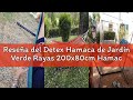 Reseña del Detex Hamaca de Jardín Verde Rayas 200x80cm Hamaca Colgante de Tela Exterior Soporte Incl