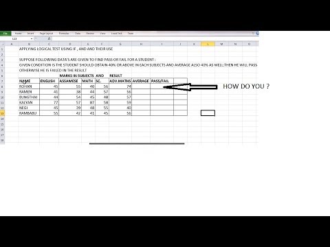 HOW TO FIND RESULT PASS/FAIL , AVERAGE/PERCENTAGE IN EXCEL 2010 - YouTube