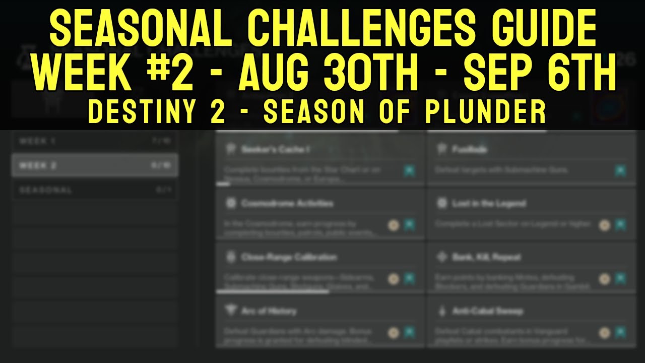 All Week 2 Seasonal Challenges – Destiny 2: Season Of The Plunder