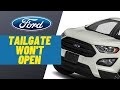 How to open and repair an inoperative Ford EcoSport Tailgate lock