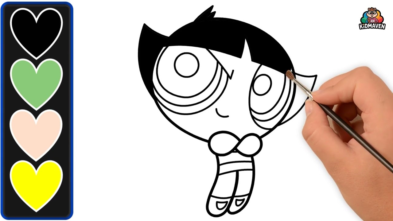How to Draw Buttercup from Powerpuff Girls | Easy Drawing for Kids | KidMaven