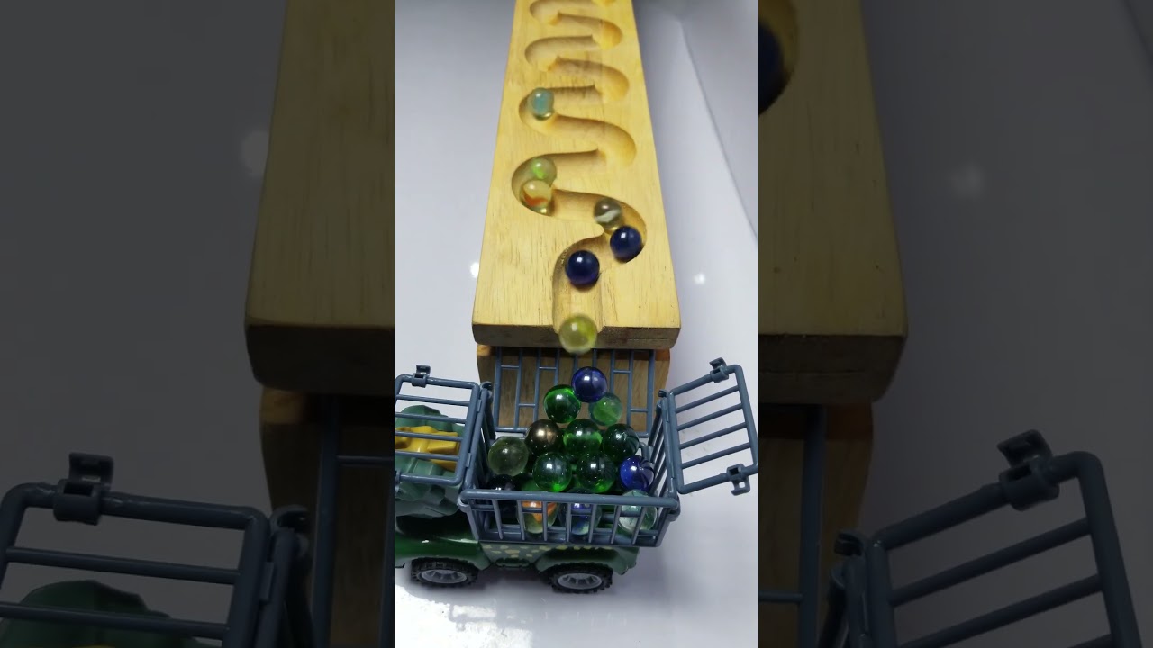 Marble Run ASMR ☆ Wave Slope & Retro Makita Truck