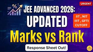 Cutoff will DROP! 🔥 JEE Advanced 2026: UPDATED Marks vs Rank | Tough Paper & Expected Cutoff 🎯