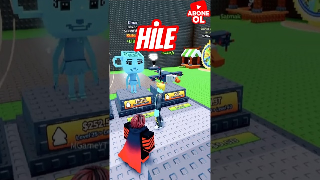 HİLE YAPTI 😱 Roblox Brainrot Düşen blok parkuru  #oyunmaniaa