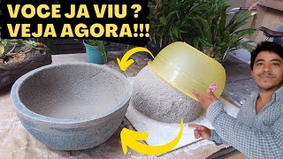 VEJA ISSO 😱 Jeito fácil de fazer vasos de cimento