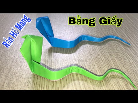Video Cách gấp con rắn hổ mang bằng giấy - youtube