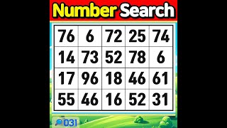 NumberSearch.A true brain game.【Memory | Concentration |Brain training |Brain quiz】#031