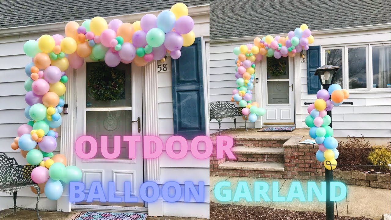 Outdoor Balloon Garland How to DIY balloon garland Outdoor Birthday