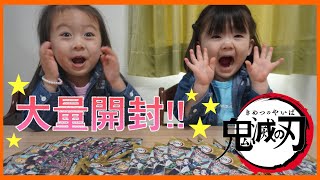 【鬼滅の刃】念願のカード開封したらテンション上がりすぎたw【大興奮姉妹】