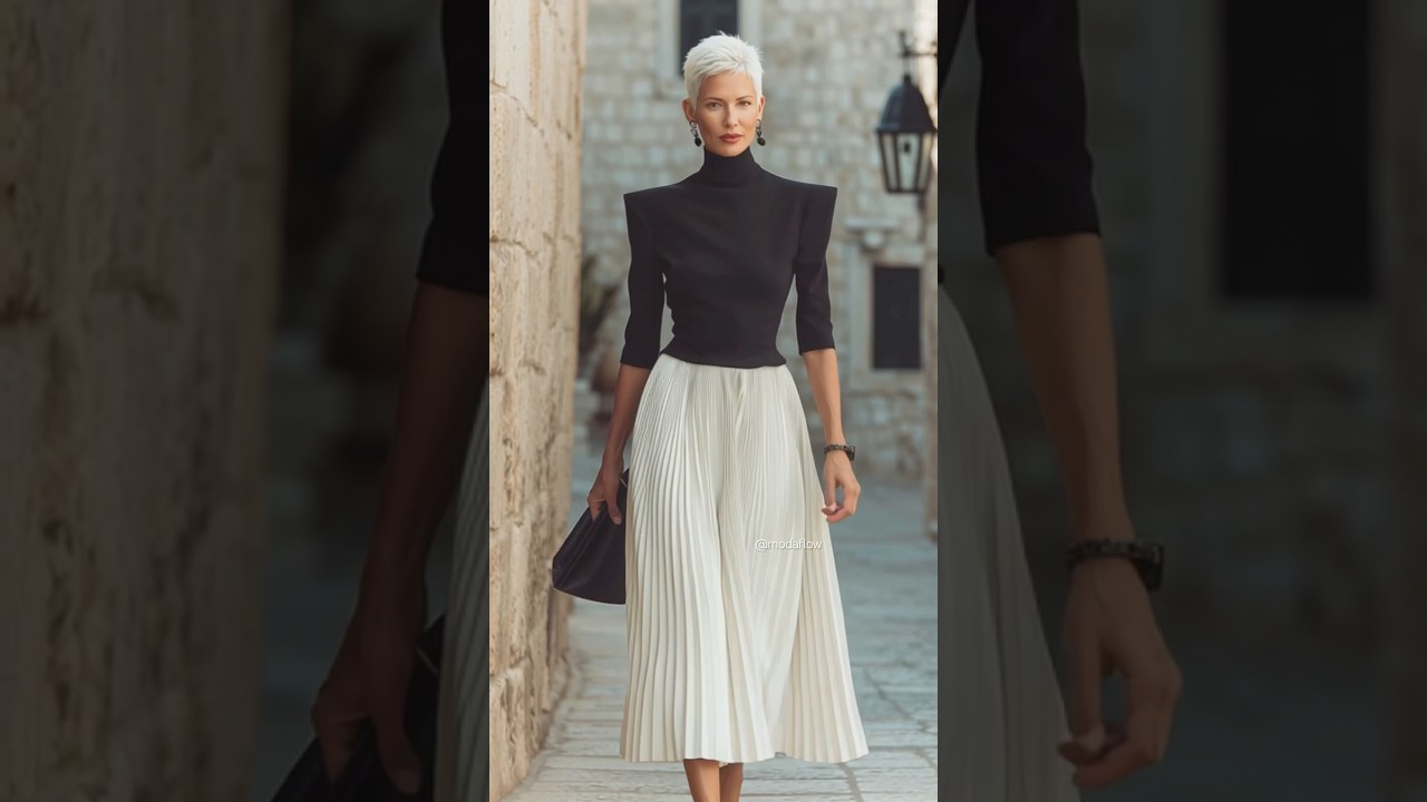 Refined Elegance for Over 60 👑✨ Milan Walks in Style #maturebeauty #over60fashion #agelessstyle