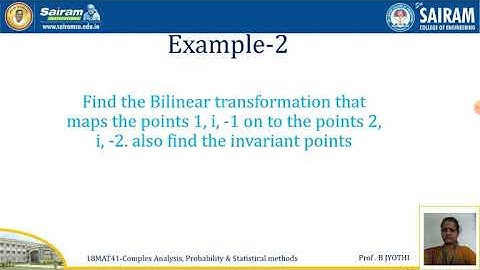 Lecture video_18MAT41_Module 2_Bilinear Transformation 2_B Jyothi