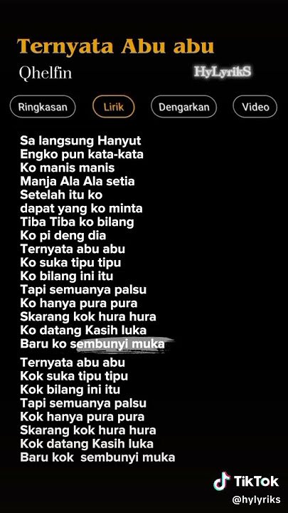 lirik lagu : ternyata abu abu