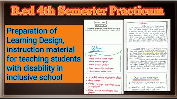 Preparation of Learning Design, instruction material for teaching students with disability