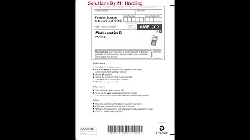 Edexcel - iGCSE - Mathematics B - June 2021 - Paper 2 - Solutions By Mr Harding