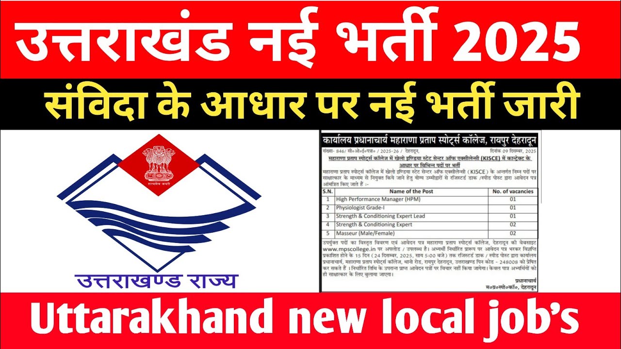 Uttarakhand New Latest Local Job's 2025 || - YouTube