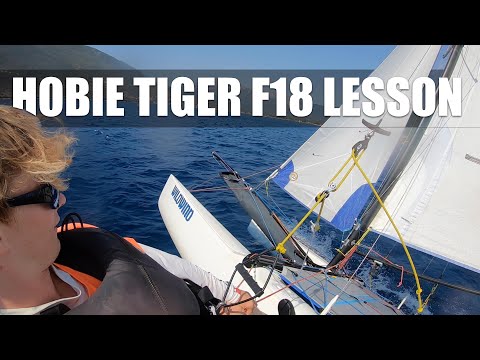 F18 Tiger catamaran lesson - On the course