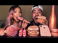 ASMR ROSE GOLD EDIBLE CHAMPAGNE BOTTLE, HAIRBRUSH, SPOONS, IPHONE X, ROSE GOLD BURGER MUKBANG 먹방