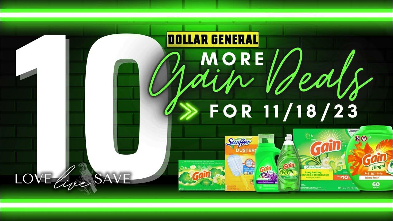 More Dollar General 5 off of 20 Gain Couponing Deals for November 18th 