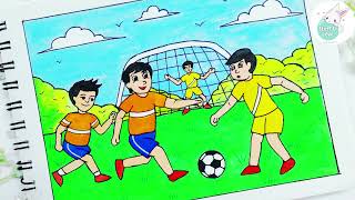 How to draw Football memory drawing tutorial step by step for beginners to win art contest