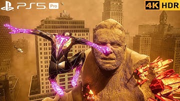 (PS5 Pro) Web Of Shadows Venom Joins Miles to Fight Sandman 4K HDR