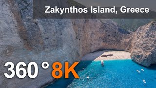 Zakynthos Island, Greece. Aerial 360 video in 12K. Relax video