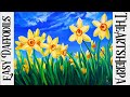 EASY Daffodil Flower painting for Beginners step by step Acrylic tutorial  | TheArtSherpa