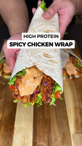 Tastiest Low Calorie High Protein Spicy Grilled Chicken Wraps! #chicken #recipe #foodie #fitness