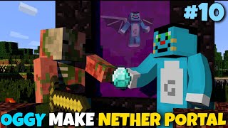 #10 | Minecraft | Oggy And Jack Make Diamonds Tools & Nether Portal | With Oggy And Gaming | Hindi |
