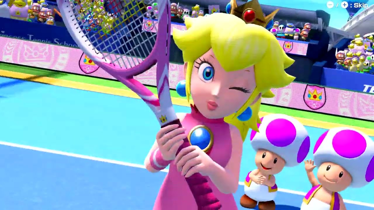 Mario Tennis Aces - Peach (me) vs Waluigi.
