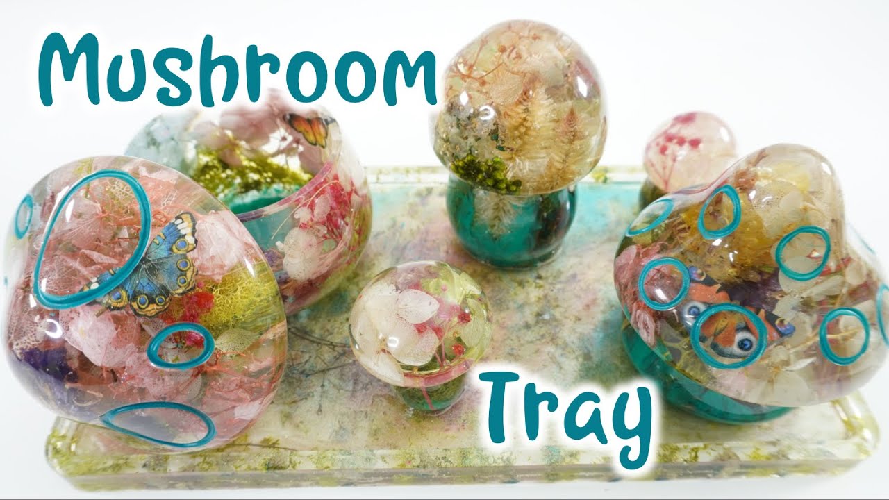 Beautiful Flower Filled Mushroom Resin Tray - Beginner Resin Craft