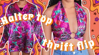 DIY HALTER TOP THRIFT FLIP TRANSFORMATION// O RING HALTER TOP EUPHORIA INSPIRED