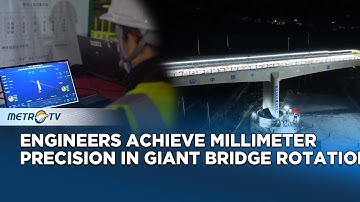 High speed Railway Bridge Rotates Into Target Position In Central China