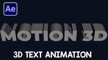 3D TEXT ANIMATION in After Effects | No Plugins