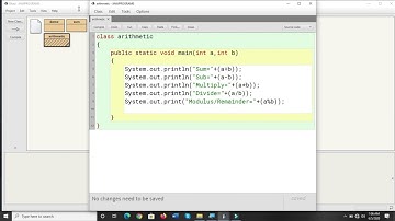 2. Using arithmetic operators-plus, minus, multiply, divide and modulus in Bluej program.
