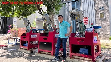 Máy taro tự động cấp phôi 4 mũi Unifast model AFT-02 ta rô ren 4 mũi rất nhanh cùng lúc có làm mát