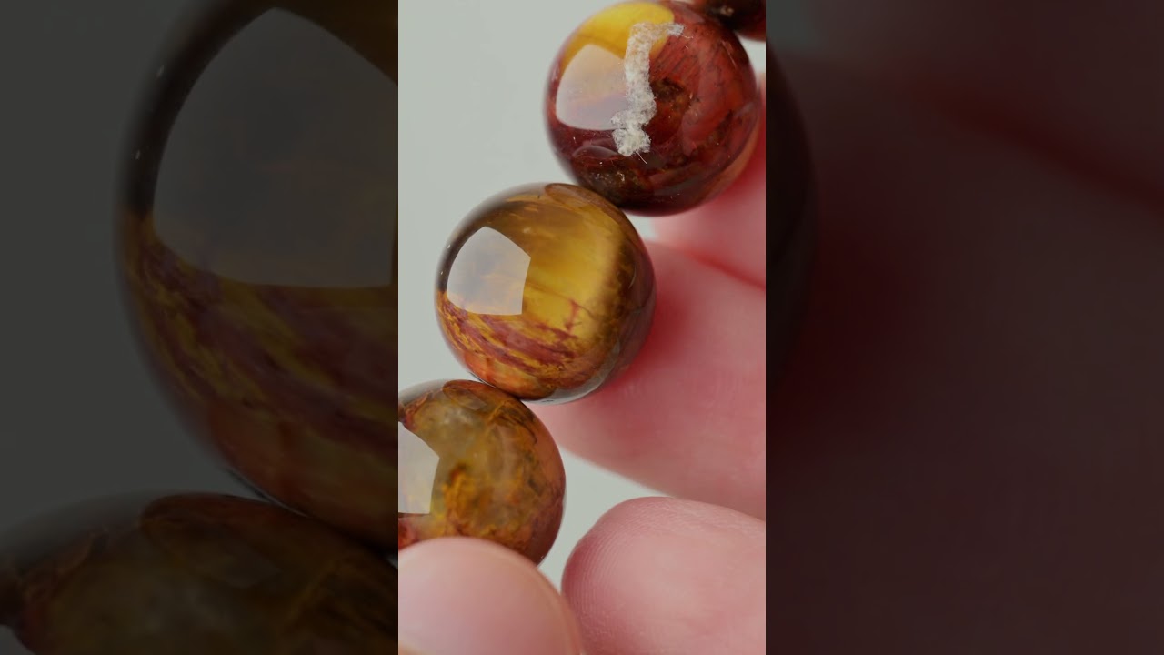 ◇一点物◇ ゴールデンレッドピーターサイト ブレスレット 14.5mm