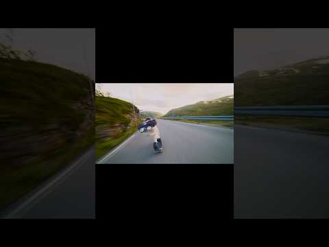 Skating Norway mountains at sunset 🫠 #downhillskateboarding #longboarding #extremesports #speed