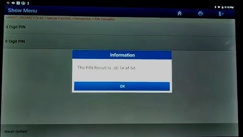 Maruti(India) 8 pin calculator from Launch scanner, vehicle: Baleno 2016 model push button