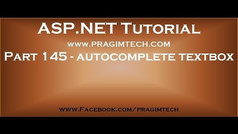 Part 145   Implementing autocomplete textbox in asp net web forms